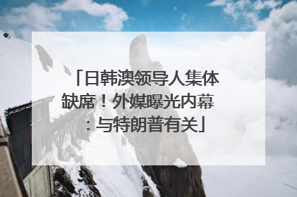 日韩澳领导人集体缺席！外媒曝光内幕：与特朗普有关