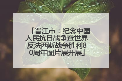 晋江市：纪念中国人民抗日战争暨世界反法西斯战争胜利80周年图片展开展
