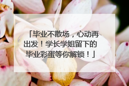 毕业不散场，心动再出发！学长学姐留下的毕业彩蛋等你解锁！