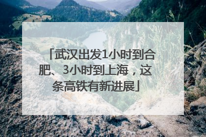 武汉出发1小时到合肥、3小时到上海，这条高铁有新进展