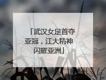 武汉女足首夺亚冠，江大精神闪耀亚洲