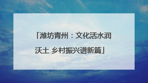 潍坊青州：文化活水润沃土 乡村振兴谱新篇