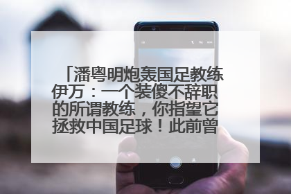 潘粤明炮轰国足教练伊万：一个装傻不辞职的所谓教练，你指望它拯救中国足球！此前曾多次发文评价国足