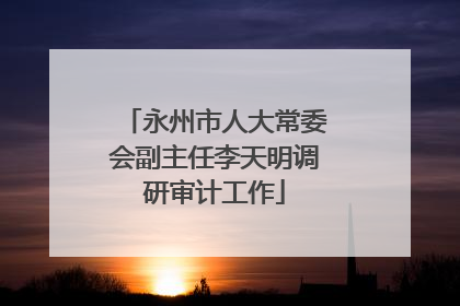 永州市人大常委会副主任李天明调研审计工作