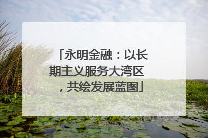 永明金融：以长期主义服务大湾区，共绘发展蓝图