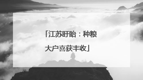江苏盱眙：种粮大户喜获丰收