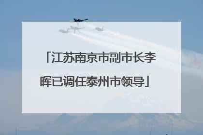 江苏南京市副市长李晖已调任泰州市领导