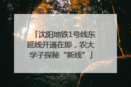 沈阳地铁1号线东延线开通在即，农大学子探秘“新线”