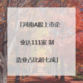 河南A股上市企业达111家 制造业占比超七成