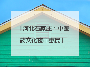 河北石家庄：中医药文化夜市惠民