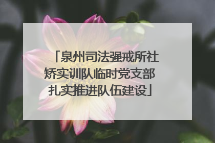 泉州司法强戒所社矫实训队临时党支部扎实推进队伍建设