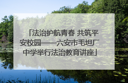 法治护航青春 共筑平安校园——六安市毛坦厂中学举行法治教育讲座