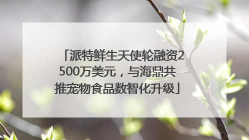 派特鲜生天使轮融资2500万美元，与海鼎共推宠物食品数智化升级