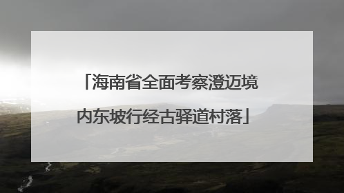 海南省全面考察澄迈境内东坡行经古驿道村落
