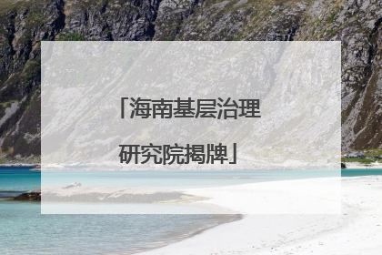 海南基层治理研究院揭牌