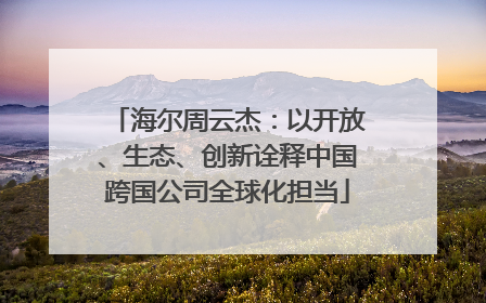 海尔周云杰：以开放、生态、创新诠释中国跨国公司全球化担当