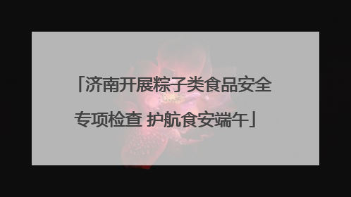 济南开展粽子类食品安全专项检查 护航食安端午