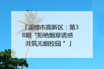 淄博市高新区：第38期“拒绝烟草诱惑 共筑无烟校园 ”