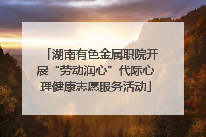 湖南有色金属职院开展“劳动润心”代际心理健康志愿服务活动