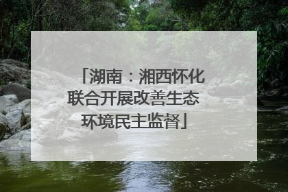 湖南：湘西怀化联合开展改善生态环境民主监督