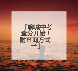 聊城中考查分开始！附查询方式→