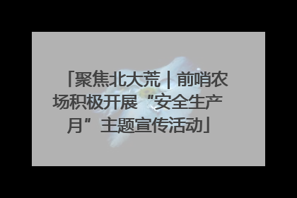 聚焦北大荒｜前哨农场积极开展“安全生产月”主题宣传活动
