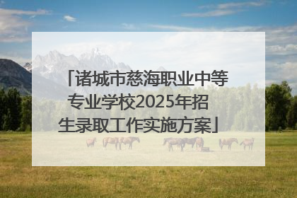 诸城市慈海职业中等专业学校2025年招生录取工作实施方案