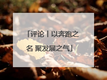 评论丨以奔跑之名 聚发展之气