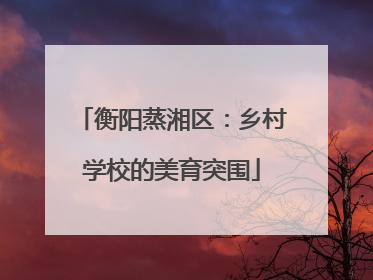 衡阳蒸湘区：乡村学校的美育突围