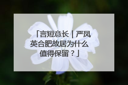 言短意长｜严凤英合肥故居为什么值得保留？