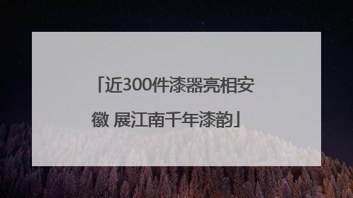 近300件漆器亮相安徽 展江南千年漆韵