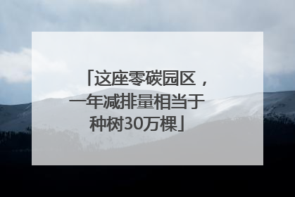 这座零碳园区，一年减排量相当于种树30万棵