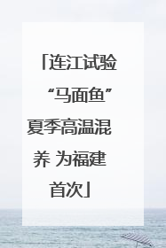 连江试验“马面鱼”夏季高温混养 为福建首次