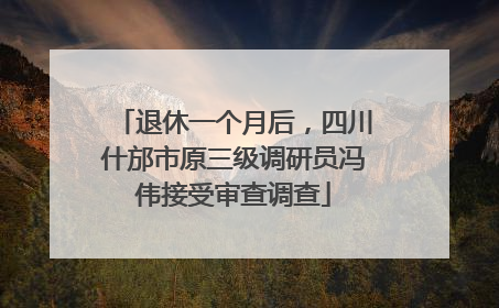 退休一个月后，四川什邡市原三级调研员冯伟接受审查调查