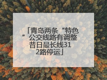 青岛两条“特色”公交线路有调整 昔日最长线312路停运