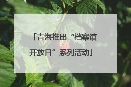 青海推出“档案馆开放日”系列活动