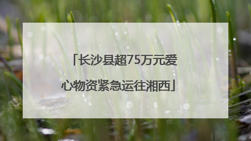 长沙县超75万元爱心物资紧急运往湘西