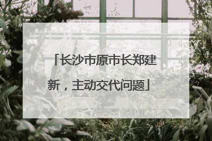 长沙市原市长郑建新，主动交代问题