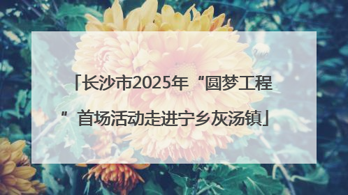 长沙市2025年“圆梦工程”首场活动走进宁乡灰汤镇