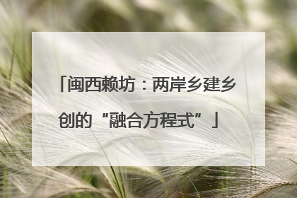 闽西赖坊：两岸乡建乡创的“融合方程式”