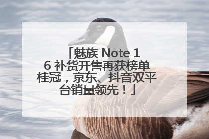魅族 Note 16 补货开售再获榜单桂冠，京东、抖音双平台销量领先！