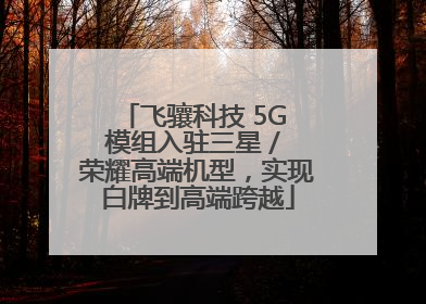 飞骧科技 5G 模组入驻三星 / 荣耀高端机型，实现白牌到高端跨越