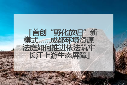 首创“野化放归”新模式……成都环境资源法庭如何推进依法筑牢长江上游生态屏障