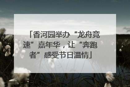 香河园举办“龙舟竞速”嘉年华，让“奔跑者”感受节日温情