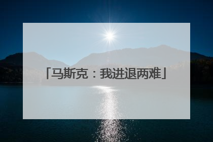 马斯克：我进退两难