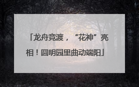龙舟竞渡，“花神”亮相！圆明园里曲动端阳