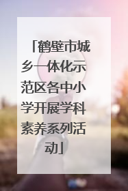 鹤壁市城乡一体化示范区各中小学开展学科素养系列活动