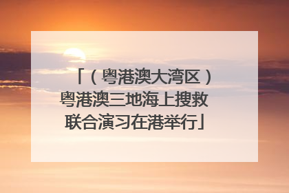 （粤港澳大湾区）粤港澳三地海上搜救联合演习在港举行