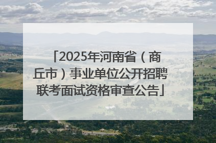 2025年河南省（商丘市）事业单位公开招聘联考面试资格审查公告