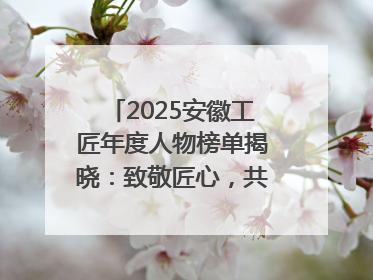 2025安徽工匠年度人物榜单揭晓：致敬匠心，共谱创新华章